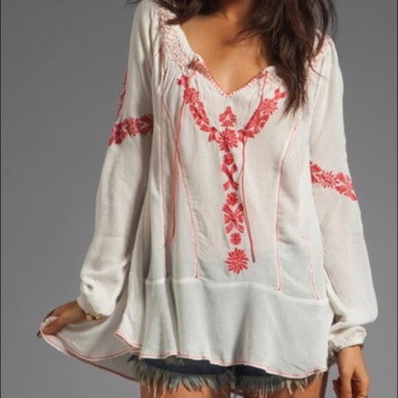 Free People Fondly St. Tropes Embroidered Tunic - Picture 1 of 8